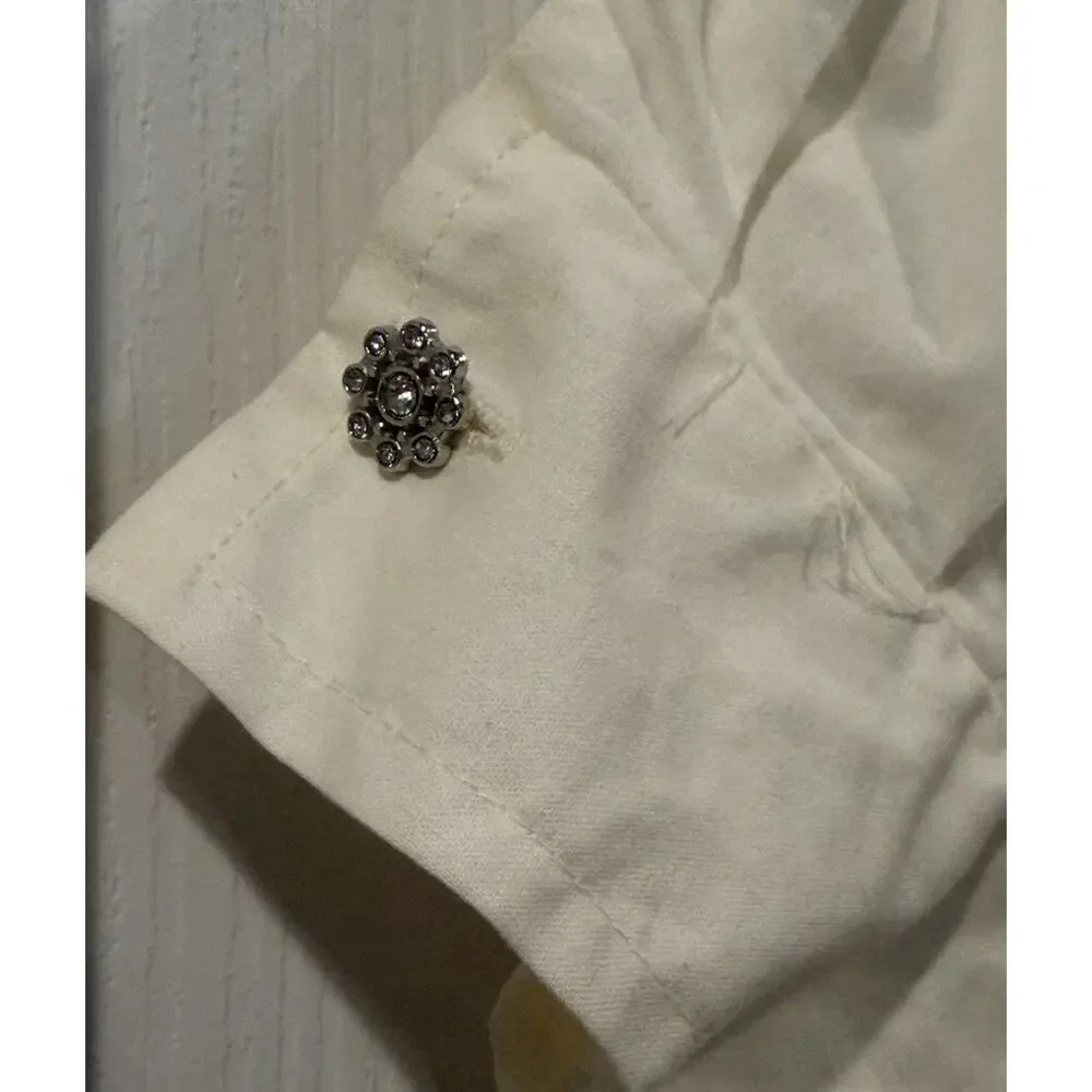Zara Combination Top Crochet Poplin Puff Sleeves Size M Preppy Cotton